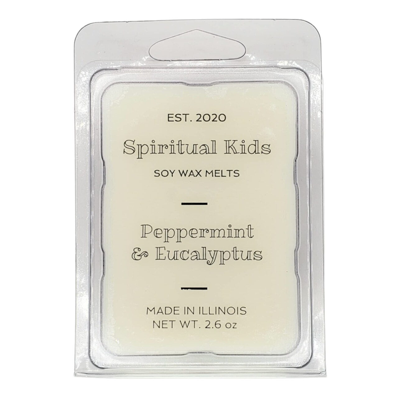 Peppermint & Eucalyptus 2.6oz 1 Pack All Natural Soy Wax Melts 6 cubes Hand Poured with Fragrant/Essential Oils!